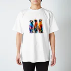 カラフルな動物図鑑のミーアキャット Regular Fit T-Shirt