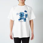 カミキィのブルーフラワー Regular Fit T-Shirt