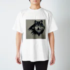 MIAU@AIイラストの凛々しいオオカミ Regular Fit T-Shirt