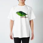 森図鑑の[森図鑑] サザナミインコ緑色 Regular Fit T-Shirt