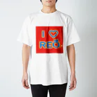 旅猫王子れぉにゃん👑😼公式(レイラ・ゆーし。)のI  ♥️  REO 《赤ロゴ》 スタンダードTシャツ