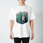 かずのショップの釣りするハムスター スタンダードTシャツ