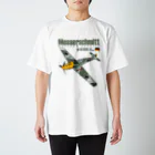 Atelier Nyaoの戦闘機_BF109Eメッサーシュミット_ガーランド機_淡色生地用 スタンダードTシャツ