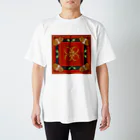 nins・にんずのMOLMES スカーフ柄・赤・茶もる Regular Fit T-Shirt