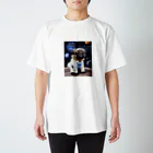 Pet_Charmの宇宙に浮かぶ愛らしいパグ！ Regular Fit T-Shirt