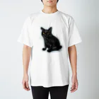 kikkutontonのクロネコ おだんごしっぽ Regular Fit T-Shirt