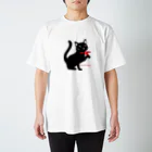 鼓猫庵商店【公式】の手招き黒猫リュック スタンダードTシャツ