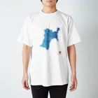 Yanagiya Kosanjiの宮城県_TextMap_青色グラデーション スタンダードTシャツ