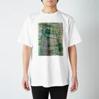 なすこのクレヨンエレベーター、緑と黄色 Regular Fit T-Shirt