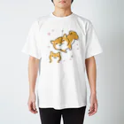 天の川の柴犬と花　3 スタンダードTシャツ