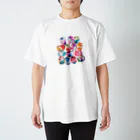 黄紫-キムラサキ-/kimurasakiのInk Drops Regular Fit T-Shirt