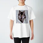 WOLFPACKplusのかっこいいオオカミといろんな言語のオオカミ文字 Regular Fit T-Shirt