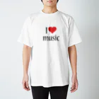 BBdesignのI Love music スタンダードTシャツ