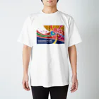 よさこいアンバサダー田中恵美子の桜舞国際チーム　旗デザイン Regular Fit T-Shirt