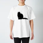 sunokko designの長毛黒猫おこげちゃん スタンダードTシャツ