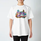 POWAQAの花畑と窓の外(色違いとロゴ有りver) Regular Fit T-Shirt