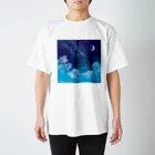 地球屋SUZURI店の星空(ロゴ入り) スタンダードTシャツ