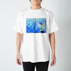 Neige_117のペンキが彩る世界/少年/青 スタンダードTシャツ