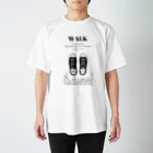 もがみ家ショップSUZURI店の【2023'小さな勇者誕生記念】Let's WALK シリーズ(シロ) Regular Fit T-Shirt