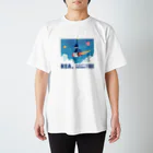 Rea  goodsのレア　🪐宇宙へ冒険🚀白系 ドット絵 スタンダードTシャツ