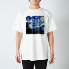 art-LaboのSquare2 ゴッホ 【世界の名画】 星月夜 ポスト印象派 絵画 美術 art Regular Fit T-Shirt