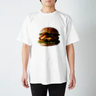 OFFICE雅鮨SUZURI-SHOPのジューシーなハンバーガー スタンダードTシャツ