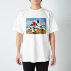 ZERO POINT 銀座の民衆を導く自由のパンダ Regular Fit T-Shirt