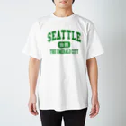 オノマトピアのシアトル市（舎路）【愛称・エメラルド・シティ】 スタンダードTシャツ