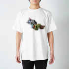 いくママ 猫との毎日の野菜とおにぎり Regular Fit T-Shirt