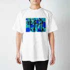 ハナキズノアカザルのイチビリ迷彩　青 Regular Fit T-Shirt