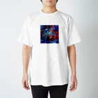 【抽象画】melty moon【フルイドアート】の層馬灯 スタンダードTシャツ