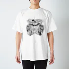 We Love Muzikの落書きブルドック（白黒） Regular Fit T-Shirt