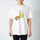 Handgestrickt Ju shopのBrezel und Bier ／ブレッツェル＆ビール スタンダードTシャツ