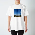 絶景チャンネル@写真の富士山と海（スケッチバージョン） スタンダードTシャツ