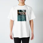 あらかわ銭湯 雲翠泉【三河島】の【雲翠泉】水面Tシャツ スタンダードTシャツ