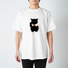 招き猫工房のクロネコおこ招きにゃん スタンダードTシャツ