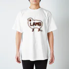 Cɐkeccooのひつじシルエット(Lamb)セピア Regular Fit T-Shirt