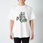 anko_koshianのお花ウサギ🌼🐰ライトグリーン スタンダードTシャツ