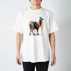 カラフルな動物図鑑のラマ スタンダードTシャツ