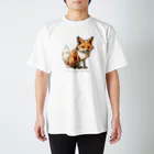 みゆみん@YouTuber ／M|Little Kit Foxの初代 狐兵衛 (獣人化前) Tシャツ スタンダードTシャツ