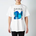 YUKA WATANABE | YUKASUKE Designの【展示DM Tシャツ③】PLAY BLUE EXHIBITION スタンダードTシャツ