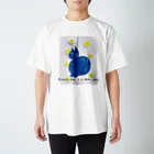 ぽぽっとツイてるのCat blue  Regular Fit T-Shirt