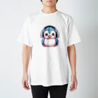 Vasetti_pressのヘッドホンを付けているペンギン スタンダードTシャツ