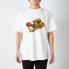 Miho MATSUNO online storeのEdo-style sushi (usu. nigirizushi) スタンダードTシャツ