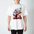 白髪・銀髪キャラ好きの白髪巫女 Regular Fit T-Shirt