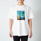 白亜画廊 SUZURI店のAllo in Beach Regular Fit T-Shirt