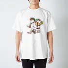 もしもしこちら文鳥のおしゃれしておでかけ文鳥 スタンダードTシャツ