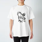 鳥ラブのサザナミインコと天道虫 スタンダードTシャツ