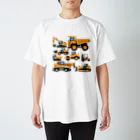 働く車・乗り物Tシャツ／KK商店のいろんな重機 スタンダードTシャツ