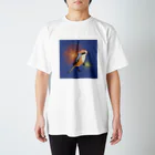 やちよ｜リアル鳥イラストのはちまき鳥_モズさん スタンダードTシャツ